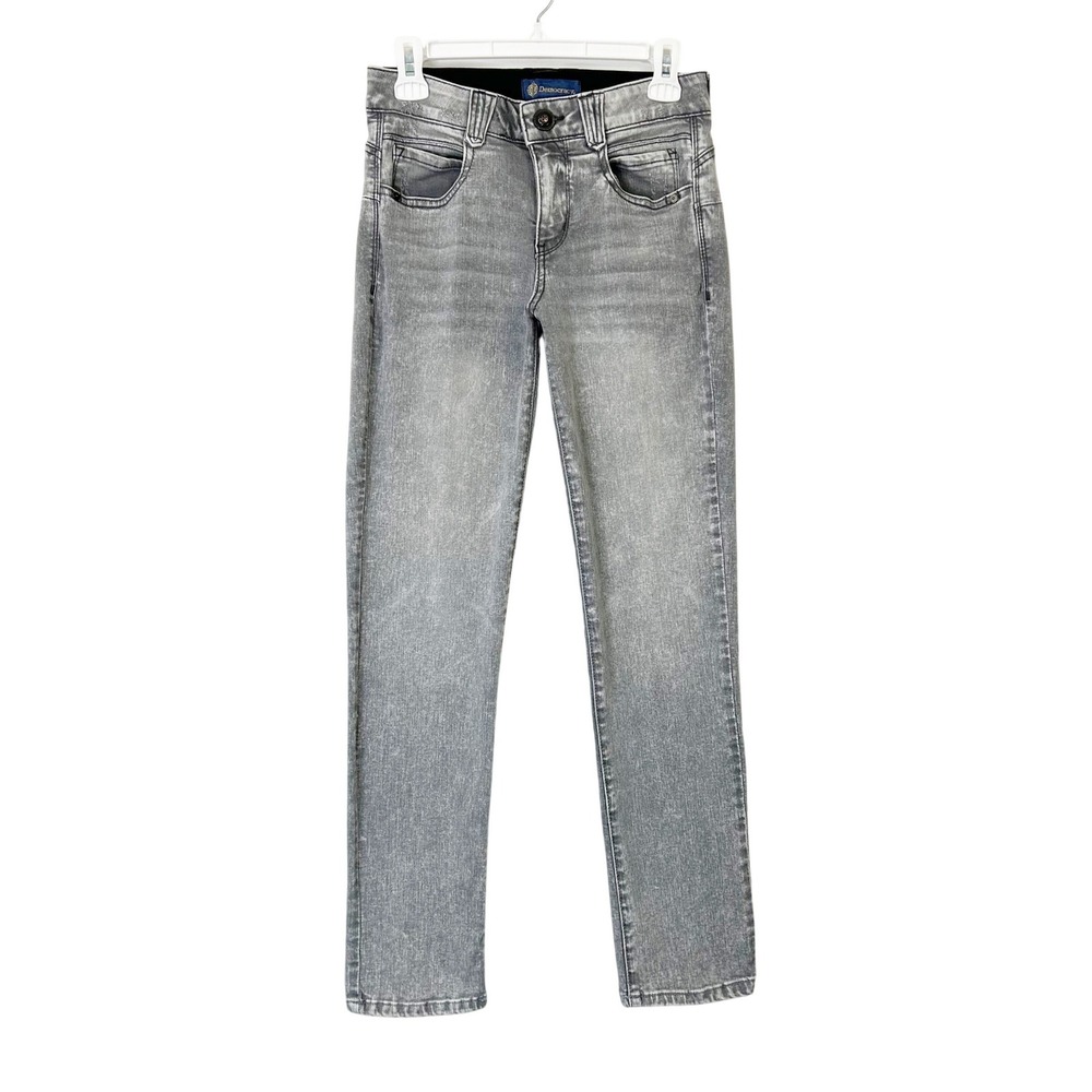 Democracy Ab Solution Acid Wash Gray Jeans Women's 4 Stretch Slimming